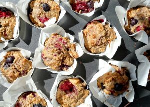 Muffins met blauwe bessen