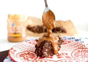 gezonde chocolade-pindakaasfudge
